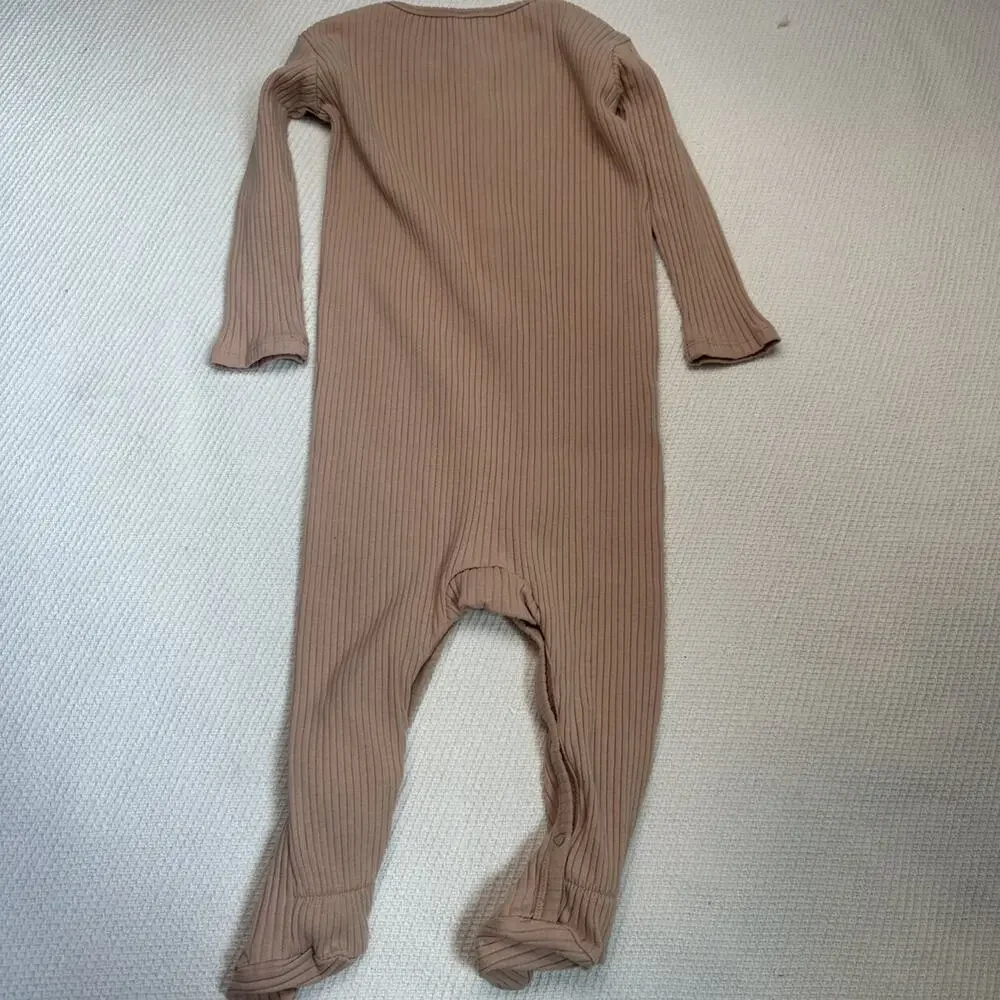 Rylee + Cru Dusty Rose Ribbed Romper